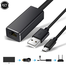 USB Lan Ethernet сетевой адаптер Micro USB Мощность для RJ45 10/100 Мбит/с, впервые продадут ТВ карты Chromecast ультра аудио Google 2024 - купить недорого