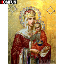 Homfun quadrado completo/broca redonda 5d diy pintura diamante "figura religiosa" 3d bordado ponto cruz 5d decoração de casa a17172 2024 - compre barato