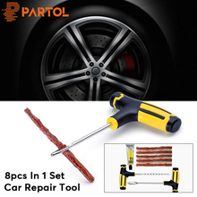 Partol 8pcs/Set Car Repair Tool Portable Motorcycle/Car Accessories Rubber Cement Tire Plug Tubeless Tyre Puncture Repair Kit 2024 - buy cheap