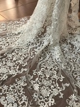 ZH-8112 Embroidered Tulle Lace Fabric with full beads African French Lace Fabric with High Quality 2024 - buy cheap