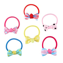 6pcs/lot Children Girls Elastic Hair Bands Bow Knot Kids Ponytail Holder Rubber Bands Hair Accessories 2024 - buy cheap