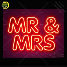 Neon Sign for mr & mrs Neon Bulb sign handcraft Signboard Hotel Dropshipping personalized Neon light sign Light up wall Beer Bar 2024 - buy cheap