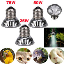 Лампа теплового излучателя 25/50/75 Вт UVA + UVB, лампочка светильник нагреватель для домашних животных, Брудер для рептилий 2024 - купить недорого