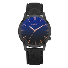 Reloj de lujo para hombre, de cristal azul, informal, sencillo, puntero de negocios, banda de cuero, de pulsera, de cuarzo, Erkek Kol Saati 2024 - compra barato