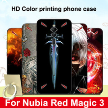 Чехол для телефона ZTE nubia Red Magic 3, черный мягкий силиконовый чехол-бампер с рисунком для nubia RedMagic 3 NX629J, чехол s 2024 - купить недорого
