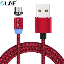 Olaf-cabo magnético, em nylon trançado, micro usb, cabo magnético, para huawei, cabo de carregamento de dados, para xiaomi, samsung, celulares android 2024 - compre barato