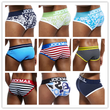 JOCKMAIL Brand Men Underwear Men's Sexy Print Briefs bulge pouch men bikini jockstrap Low waist breathable cotton gay underwear 2024 - buy cheap