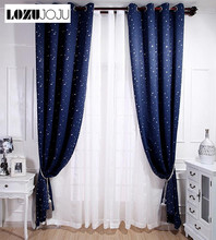 LOZUJOJU Beautiful drops sky star patterned curtains tulle for kid room bedroom living room windows full blind blackout drape 2024 - buy cheap