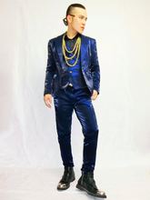 New fashion Men suits set Male singer performance formal dress Nightclub dancer show Slim Blazer 2024 - buy cheap