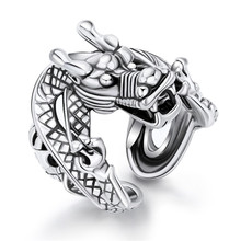 1Pc Punk Coiling Dragon Opening Ring For Women Men Personality Ancient   Color Chinese Zodiac Finger Ring Jewelry R193-6 2024 - buy cheap