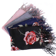 Hiyab-bufanda con borlas para mujer, pañuelo con estampado de flores, de moda, ligero, 10 unids/lote, 2019 2024 - compra barato