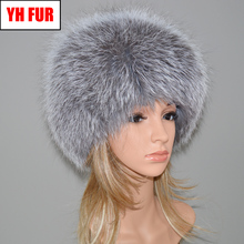 Women Winter Natural Real Fox Fur Hat Warm Soft Fluffy Genuine Fox Fur Cap Luxurious Lady Good Elastic Real Fox Fur Bomber Hats 2024 - buy cheap