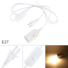 E27 US / EU Plug White Suspended Lamp Holder Light Bulb Base Socket with Button Switch for E27 LED Lamp 2024 - buy cheap