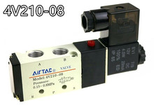 1/4" 2 Position 5 Port AirTAC Air Solenoid Valves 4V210-08 Pneumatic Control Valve , 12v 24v 110v 220v 2024 - buy cheap