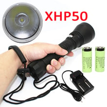 2500LM XHP50 светодиодный светильник для дайвинга белый светильник фонарь для дайвинга подводный водонепроницаемый фонарь + 26650 аккумулятор + зарядное устройство 2024 - купить недорого