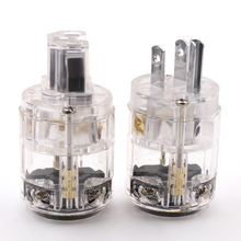 Hi-End Transparent Clear rhodium Plated Copper Male Mains AC Power Cord Inlet Power Plug Connector for Hifi Audio power cable 2024 - buy cheap