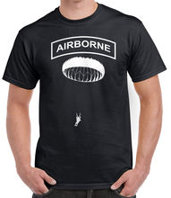 Airborne прыгать ПАРАШЮТИСТА большой забавная футболка с короткими рукавами, летние футболки в стиле «хип-хоп» Повседневное хлопковые топы тройники 2024 - купить недорого