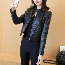 New Spring and Autumn 4XL Locomotive Pu Small Leather Jacket Coat Women Short Leather Jacket Trend College Wind Collar Leather 2024 - buy cheap