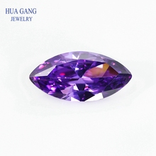 Gemas sintéticas de circonia cúbica para joyería, gemas de corte brillante en forma de marquesa púrpura 5A, tamaño de 1,5x3 ~ 10x20mm, Envío Gratis 2024 - compra barato
