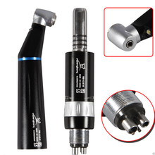 Dental Inner Water Fiber Optic LED Contra Angle & Air Motor Handpiece 4H Black 2024 - buy cheap