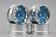 4pcs 1/10 Touring&Drift  Wheel Rim H12S1CB(Chrome+Painting Blue) 3mm offset  fits for 1:10 Touring&Drift Car 1/10 Rim 10140 2024 - buy cheap