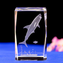 Modern Figurine Crystal 3D Laser Shark Crafts Miniature Glass Souvenirs  Decoration anime  Home Decoration Gifts 2024 - buy cheap