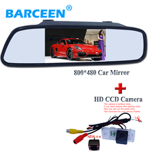 Monitor de espejo retrovisor para coche, 4,3 ", cámara de 170 grados, adecuado para AUDI A6L 2009 ~ 2011 /A4 /A3/ Q7 /S5 2024 - compra barato