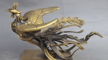 12 "auspicioso cobre latón chino fengshui d volar phoenix suerte arte estatua 2024 - compra barato