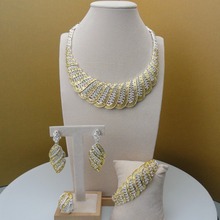 Yuminglai-Conjunto de collar Artificial para mujer, joyería con diamantes de imitación africanos, FHK5687, 2019 2024 - compra barato