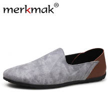 Merkmak Comfortable Soft Suede Men Loafers Cow Genuine Leather Fashion Brand Mens Flats Driving Shoes Plus Size 46 47 48 2024 - buy cheap