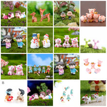 Multi-Style Sweety Lovers Couple/Fu Pig/Dog Figurines Miniatures Fairy Garden Gnome Moss Terrariums Resin Crafts Home Decoration 2024 - buy cheap