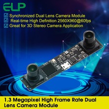 960P Synchronization USB Webcam MJPEG 60fps 2560X960 CMOS OV9750 90 Degree Dual lens Stereo Video USB Camera 2024 - buy cheap