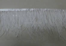 Free Shipping 10meters 8-10cm width White Ostrich Feather Ribbon feather fringe Feather trimming 2024 - buy cheap