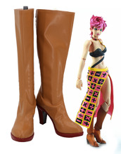 Trish Una Shoes Cosplay JoJo's Bizarre Adventure Golden Wind Trish Una Cosplay Boots Brown High Heel Shoes 2024 - buy cheap