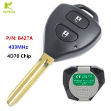 KEYECU New Replacement Remote Car Key Fob 2 Button 433MHz 4D70 Inside for Toyota Yaris 2005-2011 P/N: B42TA 2024 - buy cheap