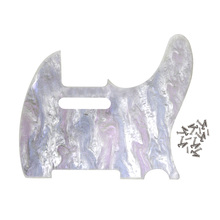 Fleor branco abalone escudo 8 buraco guitarra pickguard placa de risco 1ply com parafusos para guitarra elétrica 2024 - compre barato