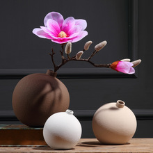 Vaso de cerâmica redondo para decoração, arte criativa para casa garrafa floral arranjo de flores mesa sala de estar artesanatos de cerâmica 2024 - compre barato