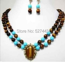 Wholesale  >>Beautiful stone tigereye earring necklace set 2024 - buy cheap