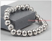 New 316L Stainless Steel Silver  color 4mm/6mm/8mm Ball Beads Chain Handmade Silver Tone Women's Mens Bracelet Bangle 8"-10" 2024 - buy cheap