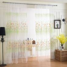Floral Pattern Tulle Voile Door Window Curtain Cortinas For Living Room Tulle Curtains For Living Room 3 Colors 2024 - buy cheap