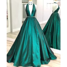 Custom Made Floor Length Plus Size Prom Dress Halter Beading Open Back Sexy Long Evening Dress Vestido de Fiesta Largos de Noche 2024 - buy cheap