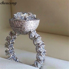 Choucong luxo anel de promessa 925 prata esterlina micro pave aaaaa cz noivado casamento anéis de banda para mulheres presente de jóias de noiva 2024 - compre barato