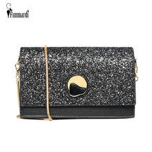 FUNMARDI Fashion Sequin Women Bags 2019 Casual Crossbody Bags Ladies Chain Shoulder Bag PU Leather Small Lock Flap Bag WLHB1931 2024 - buy cheap