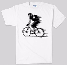 Camiseta de equipo fijo divertida, camiseta de verano, diseño personalizado de calavera en bicicletas, Ride Till You Die, novedad 2024 - compra barato