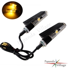 Papanda Motorcycle 12V Black LED Turn Signal Indicator Blinker Lamp Amber Light for Universal for Yamaha Suzuki Honda 2024 - buy cheap