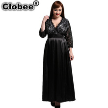 Beach 2019 Womens Elegant Lace Party Dress Big Sizes Tunic Sexy Black Maxi Long Dresses Plus Size 5XL 6XL 7XL vestidos de festa 2024 - buy cheap