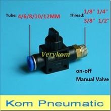 Pneumatic Manual Flow Speed Control 4MM 6MM 8MM Tube Pipe Push In 1/8" 1/4" 3/8" 1/2" bsp Air Fitting Switch Valve SMC VHK Type 2024 - buy cheap