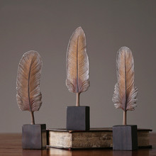 Feather Resin Hand Made American Nordic Style Home Decoration Accessories Ornament 2024 - buy cheap