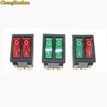 ChengHaoRan 1 шт. KCD2 двойной лодочный клавишный выключатель 6 Pin ВКЛ-ВЫКЛ с зеленым красным светом 20A 125VAC/16A 250В 6 PIN 2 положения 2024 - купить недорого