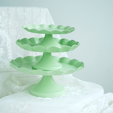 Wave Edge Cake Tray Cupcake Stand Cake Tools Macaroon Green Waterproof Plate Cake Decoration for Party Dessert Table 2024 - buy cheap